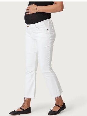 Hatch White Cropped Maternity Jeans